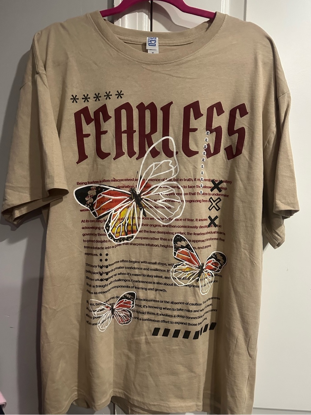 Faithful tee shirt : message FEARLESS